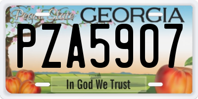 GA license plate PZA5907