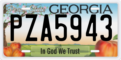 GA license plate PZA5943