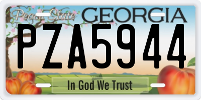GA license plate PZA5944