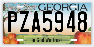 GA license plate PZA5948