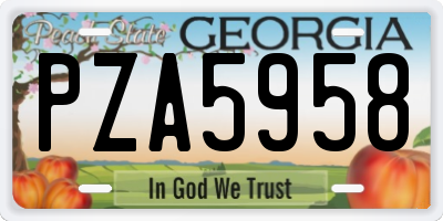 GA license plate PZA5958
