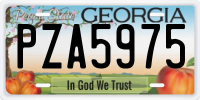 GA license plate PZA5975