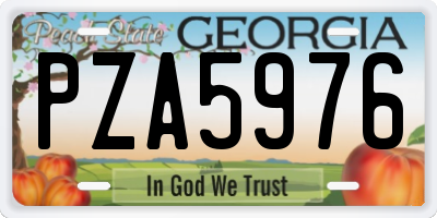 GA license plate PZA5976