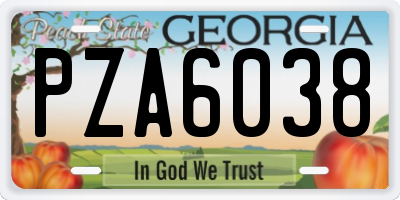 GA license plate PZA6038