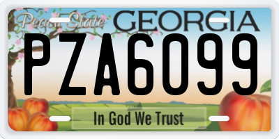 GA license plate PZA6099