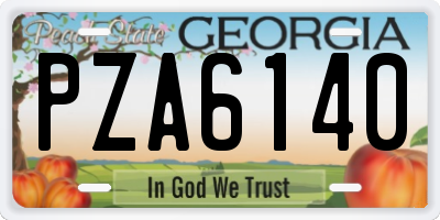 GA license plate PZA6140