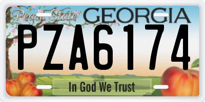 GA license plate PZA6174