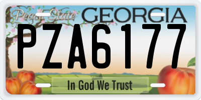 GA license plate PZA6177