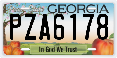 GA license plate PZA6178