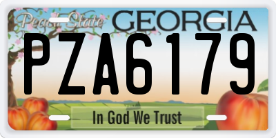 GA license plate PZA6179