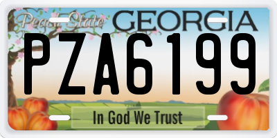 GA license plate PZA6199