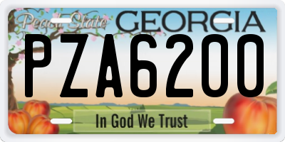 GA license plate PZA6200