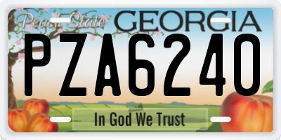 GA license plate PZA6240