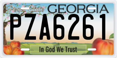 GA license plate PZA6261