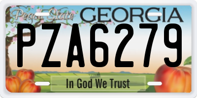 GA license plate PZA6279