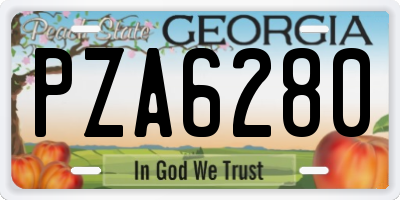 GA license plate PZA6280