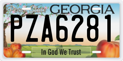GA license plate PZA6281