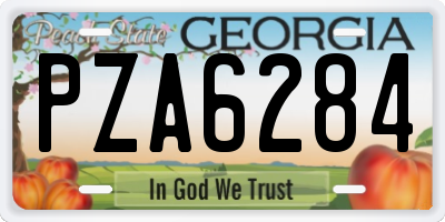 GA license plate PZA6284