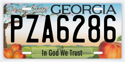 GA license plate PZA6286