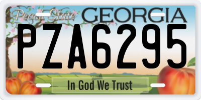 GA license plate PZA6295