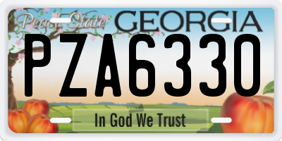 GA license plate PZA6330