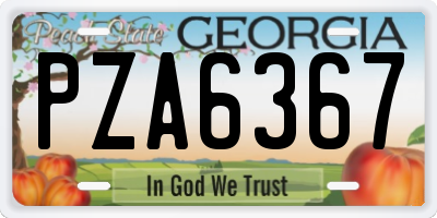 GA license plate PZA6367