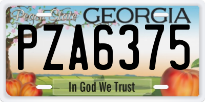 GA license plate PZA6375
