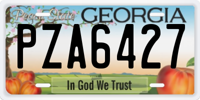 GA license plate PZA6427