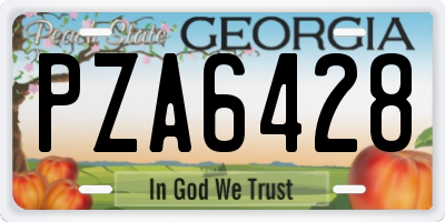 GA license plate PZA6428