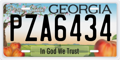 GA license plate PZA6434