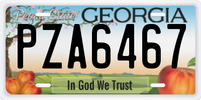GA license plate PZA6467
