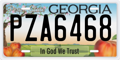 GA license plate PZA6468