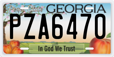 GA license plate PZA6470