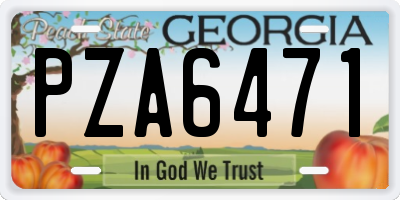 GA license plate PZA6471