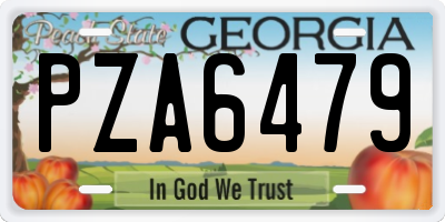 GA license plate PZA6479