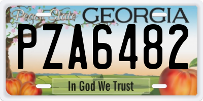 GA license plate PZA6482