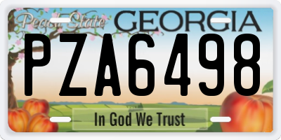 GA license plate PZA6498