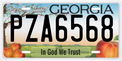 GA license plate PZA6568