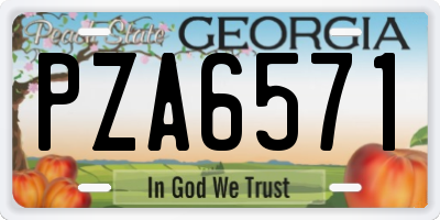 GA license plate PZA6571