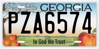 GA license plate PZA6574