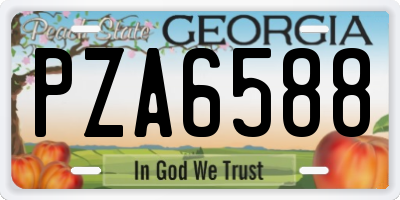 GA license plate PZA6588