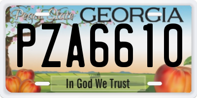 GA license plate PZA6610