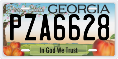 GA license plate PZA6628