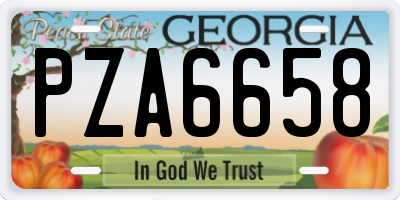 GA license plate PZA6658