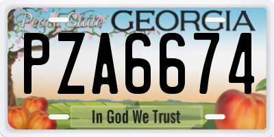 GA license plate PZA6674
