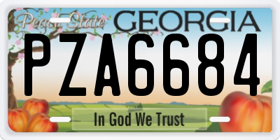 GA license plate PZA6684