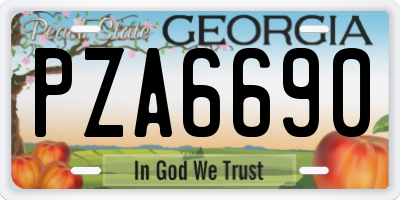 GA license plate PZA6690