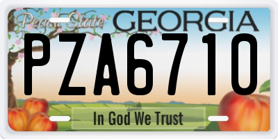 GA license plate PZA6710