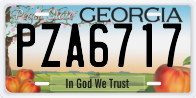 GA license plate PZA6717