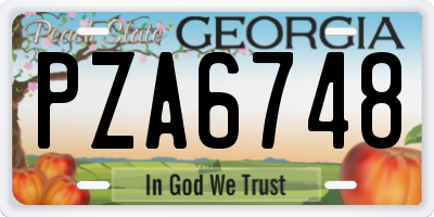 GA license plate PZA6748
